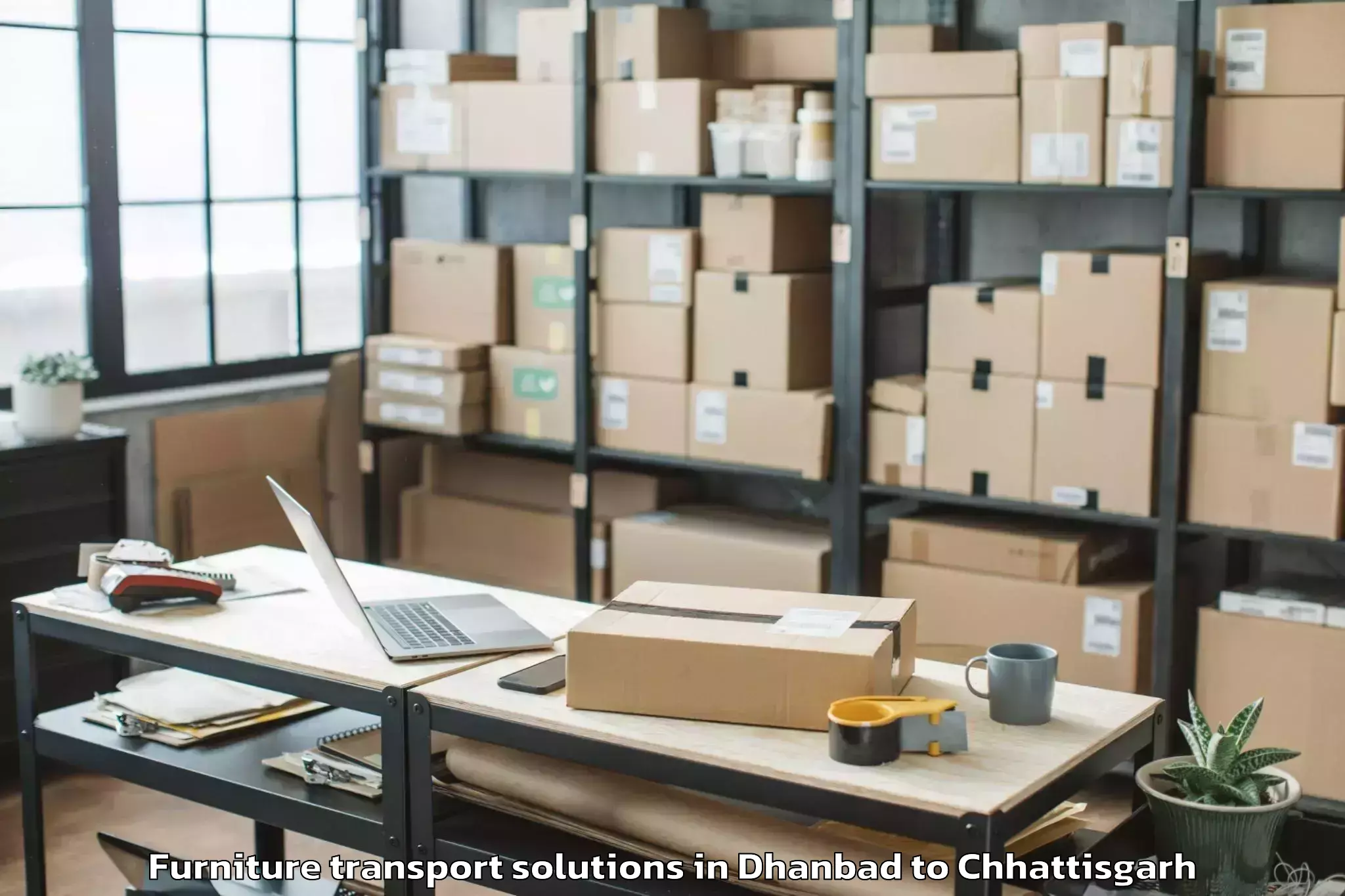 Efficient Dhanbad to Chhindgarh Furniture Transport Solutions